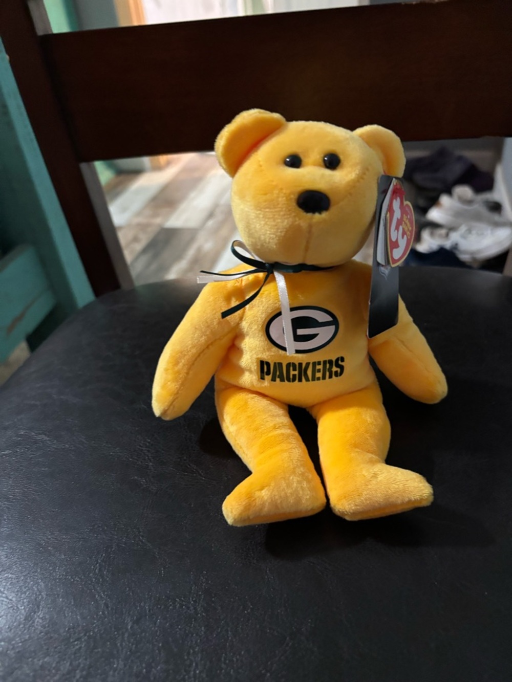 Ty Yellow Green Bay Packers Logo Bear Plush